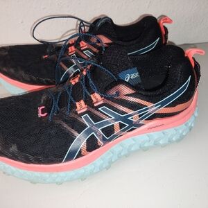 Asics Women's Shoes - Black and Coral